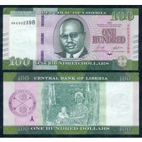 Либерия 100 долларов 2022 год, UNC