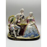 Скульптурная композиция. Игра в шахматы. Бисквит. Германия. 19 век. С рубля!