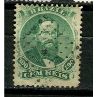 Бразилия - 1866 - Император Бразилии Педру II - 100R - [Mi.27] - 1 марка. Гашеная.  (Лот 2JF)-TG2P16