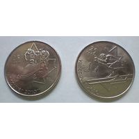 Канада, 25 центов 2007 и 2008 (XXI зимние Олимпийские Игры, Ванкувер, 2010, комплект 2 монеты)