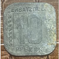 Монета 10 пфеннигов 1918 год. Людвигсхафен-на-Рейне. Веймарская республика