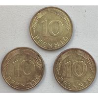 Германия 10 пфеннигов 1991 г. D