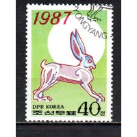 С Новым годом! КНДР 1987 год 1 марка