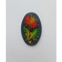 Лаковая миниатюра. Лак. Ручная роспись. 4 см х 2,5 см.