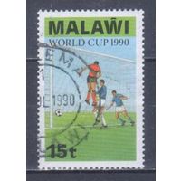 [11] Малави 1990. Спорт.Футбол.Чемпионат мира. Гашеная марка.