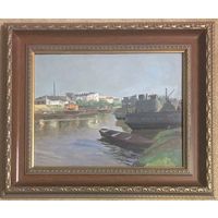 Данелия П. А. "Брестский порт", 1952г. К/М. Размер с рамой 38,5х46 см.