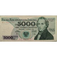 Польша 5000 Злотых DL - 1982 VF 581
