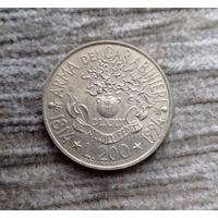 Werty71 Италия 200 лир 1994 180 лет карабинерам Гренада