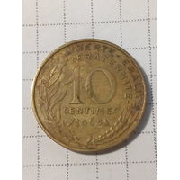 10 сантимов Франция 1965 год