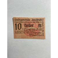 10 геллеров (нотгельды) 1921 г. Австрия.-0812