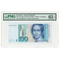 Германия ФРГ 100 марок 1996 года. Тип P-46. Состояние UNC! В слабе PMG 65