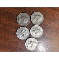 Квотер доллар 25 центов США 1980, 1990, 1995, 1983, юбилейный квотер 1776-1976 очень хороший