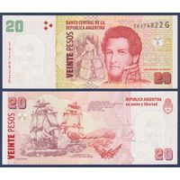 Аргентина, 20 песо 2003 г, P-355c (губернатор Хуан Мануэль де Росас), UNC