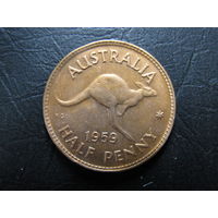 Австралия. Пол пенни. 1959. С 20 копеек. Распродажа коллекции. Смотрите другие лоты.