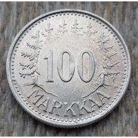 Финляндия 100 марок 1956 года, UNC. Серебро! Предложи свою цену или обмен!