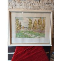 Акварель Духанова Г.И. "Первая зелень"