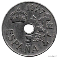 Королевство Испания. 25 сентимо 1927