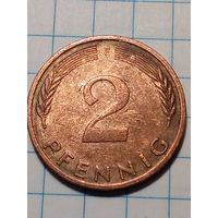 2 пфеннига Германия 1976 F