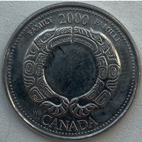 Канада 25 центов 2000 г. Семья. Миллениум