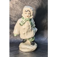 Статуэтка фарфоровая "Ребенок с санками" СССР. ЗКХ. Полонне. С рубля.