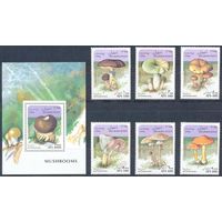 Афганистан 1996 Грибы, 6 м. + бл.