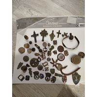 Лот старинных мелачей,с рубля