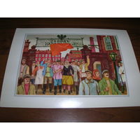 Живопись Москва 23 Семенов 1978 год Стачка Большой формат Чистая