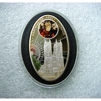 1 новозеландский доллар 2010. Ниуэ. Готический собор. Вестминстерское аббатство. Лондон. Серебро 925