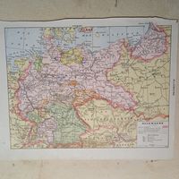 ЕВРОПА. Карта.  Франция нач.20века 30х24см. РАСПРОДАЖА КОЛЛЕКЦИИ.