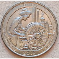 США 25 центов (квотер) 2019 D Lowell Massachusetts