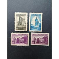 Польша 1945 Полная серия марок "Виды Гданьска (Danzig)" (чистая**) Mi.410-411,412А,412В каталог 4.10 евро