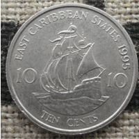 10 центов 1995 Восточные Карибы
