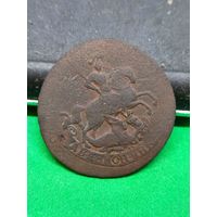 2 копейки 1766, тонкая, хорошая, перечекан.