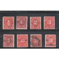 США-1916, (Мих.36С-43С),   гаш.(1 м - *)  , Доплатные  марки, перф.11(полная серия)