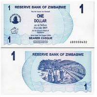 Зимбабве 1тдоллар образца 2006 года UNC p37