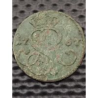 Польша 1 грош 1767 г. Станислав Август Понятовский (G), без мц.