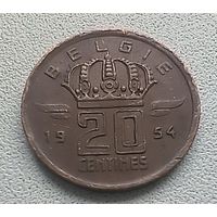 Бельгия 20 Сантимов, 1954 'BELGIE'.  6-11-9