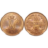 10 пенни 1915 ННР MS 64 RB