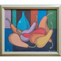 Картина Люцко А. "натюрморт с грушами", картон акрил, 2009г. 39х49см.