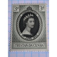 БРИТАНСКИЕ КОЛОНИИ ТРИСТАН-ДА-КУНЬЯ  1953 ГОД КОРОНАЦИЯ ЕЛИЗАВЕТЫ II