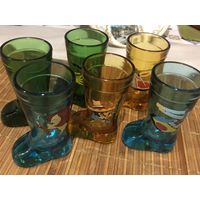 Рюмки из цветного стекла Италия
