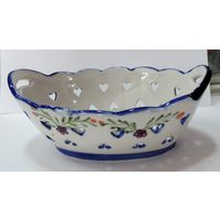 Вазочка фарфоровая 60-70-е годы Германия. Высота 6 см. Размер 10-14 см.