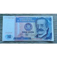 Werty71 Перу 10 инти 1987 UNC Банкнота Абориген с чудо лопатой копает землю