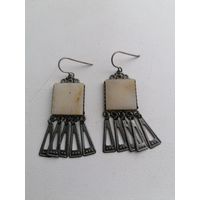 Серьги СССР- Лесная сказка, натуральный камень, торги с Рубля