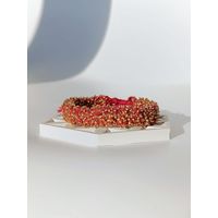 Широкий вязаный браслет из бисера