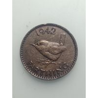 Великобритания фартинг  1942 года .