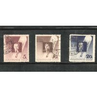 СССР-1934, (Заг.373-375),   гаш.(2 м- с клеем) , Стратонавты (полная серия)