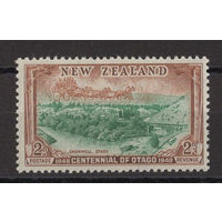 Новая Зеландия / New Zealand 1948 ** 2d,  Кромвель, Почтовый дилижанс, марка из серии