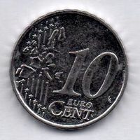 ФЕДЕРАТИВНАЯ РЕСПУБЛИКА ГЕРМАНИЯ. ЕВРОПЕЙСКИЙ СОЮЗ. 10 ЕВРОЦЕНТОВ 2002. Белый цвет.