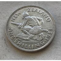 Новая Зеландия 1 шиллинг 1934 Георг V - серебро 0,500, состояние!